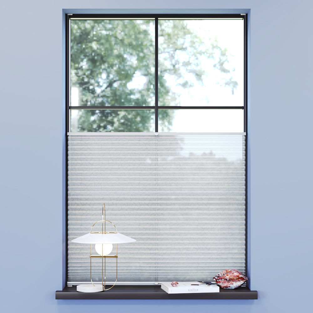 Transparent Premium Pleated Blind, Juliete White