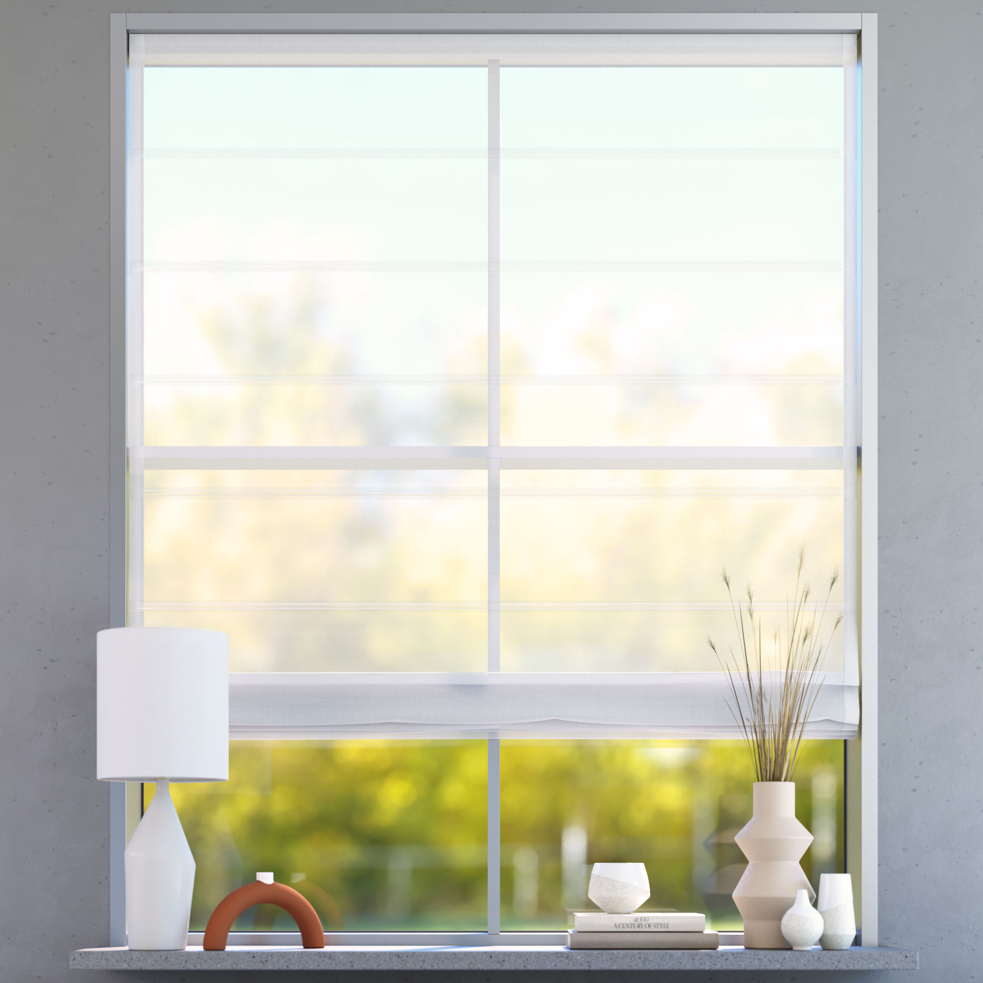 Transparent Premium Roman Blind, Plumeria