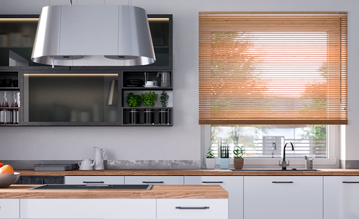 wooden blinds for kitchen