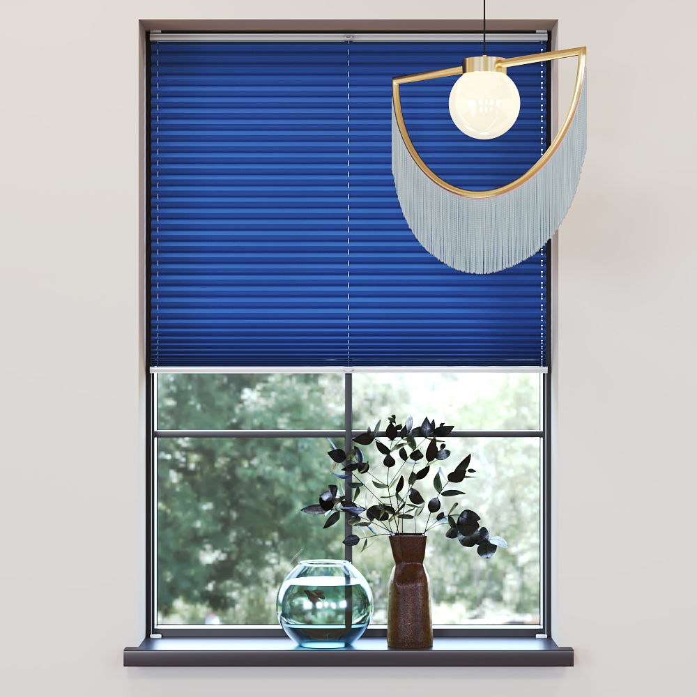 Darkening Pleated Blind, Carla Blue