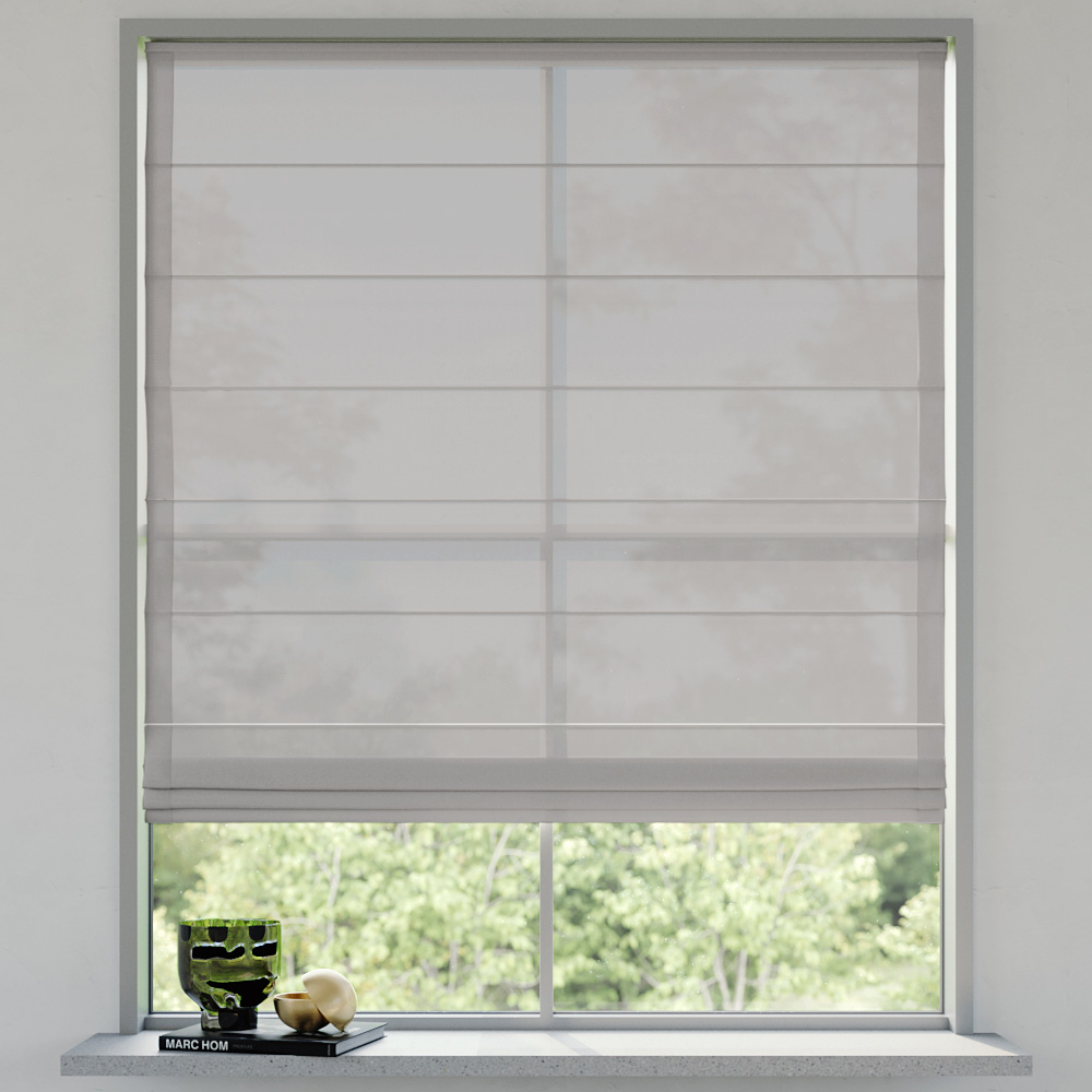 Transparent Easy Roman Blind, Silver Grey