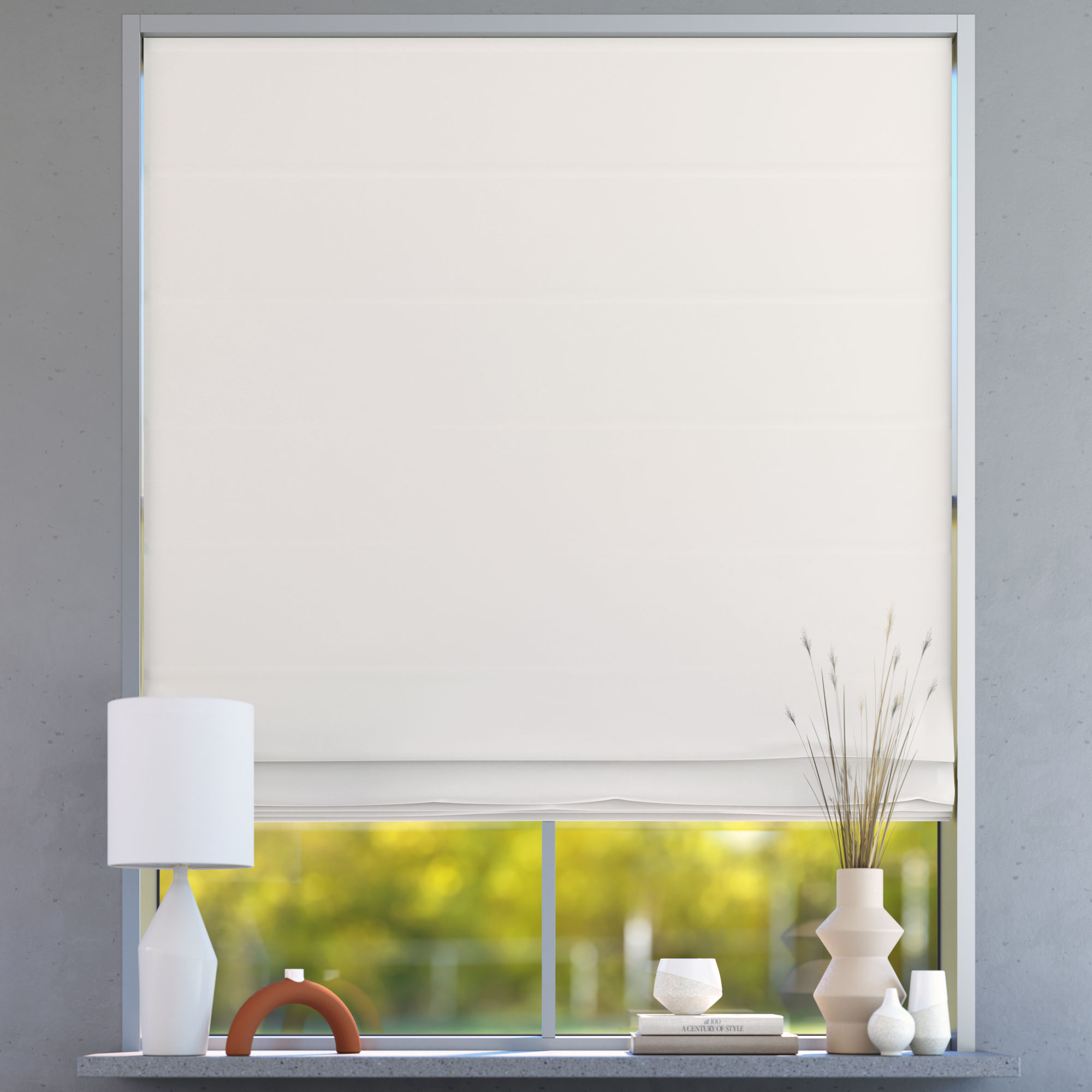 Darkening Premium Roman Blind, Vanilla ice cream