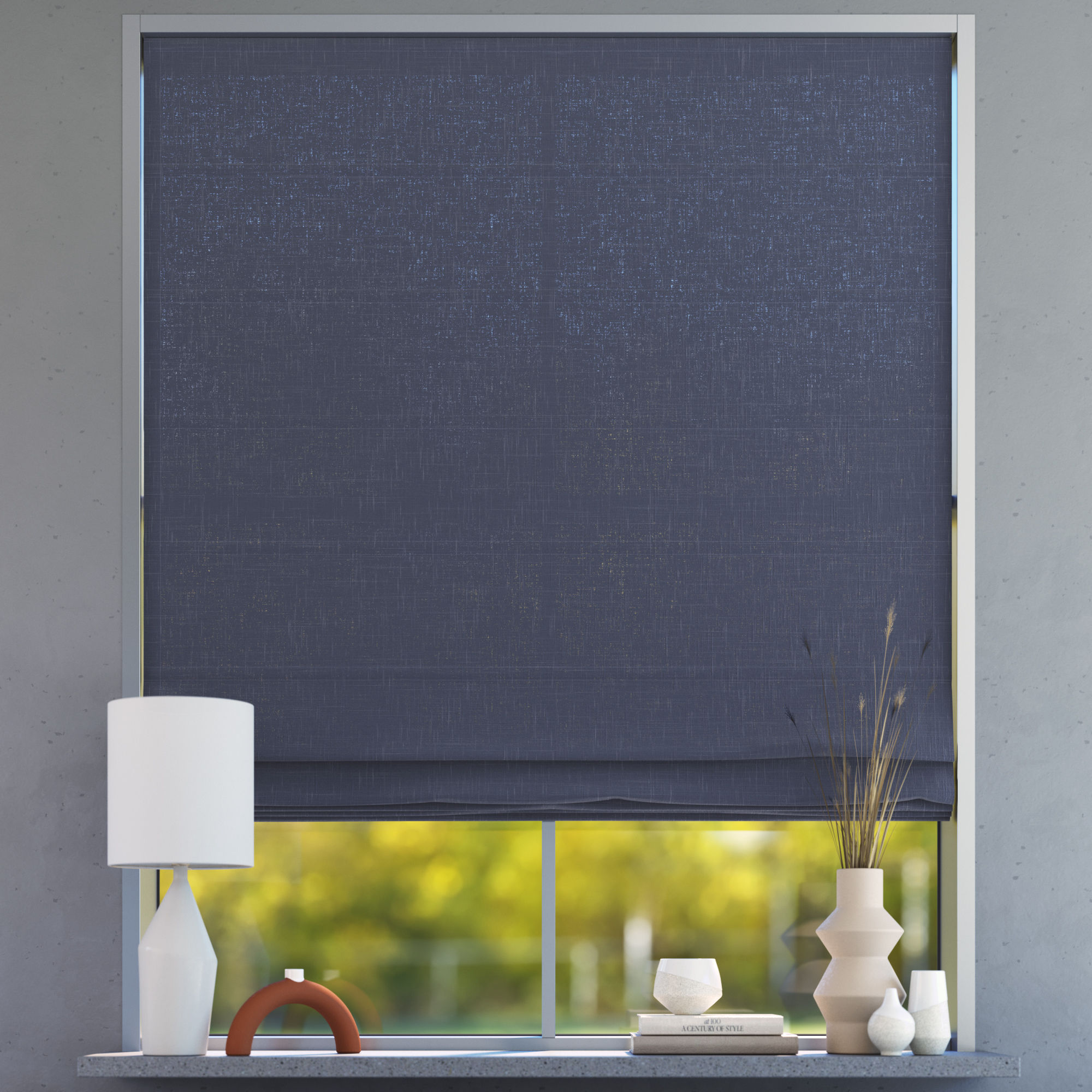 Darkening Premium Roman Blind, Storm