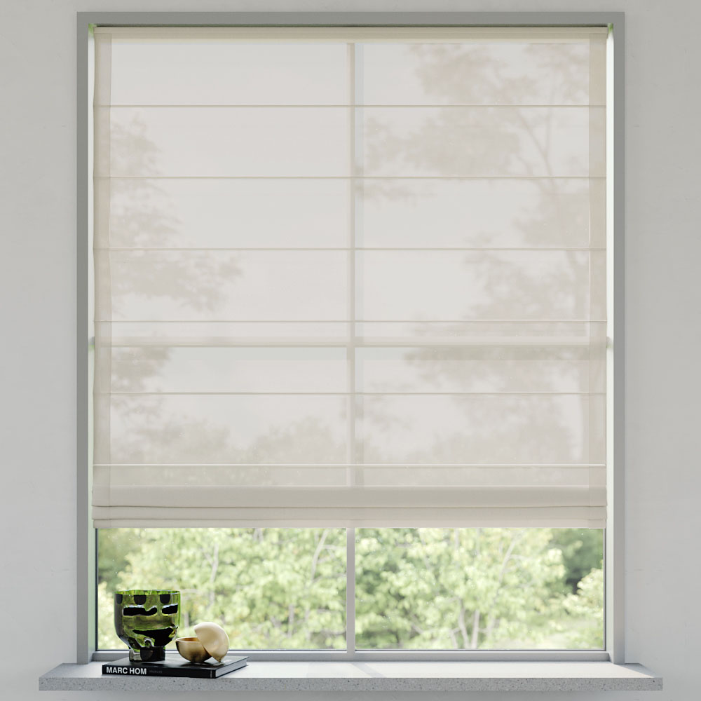 Transparent Easy Roman Blind, Light grey