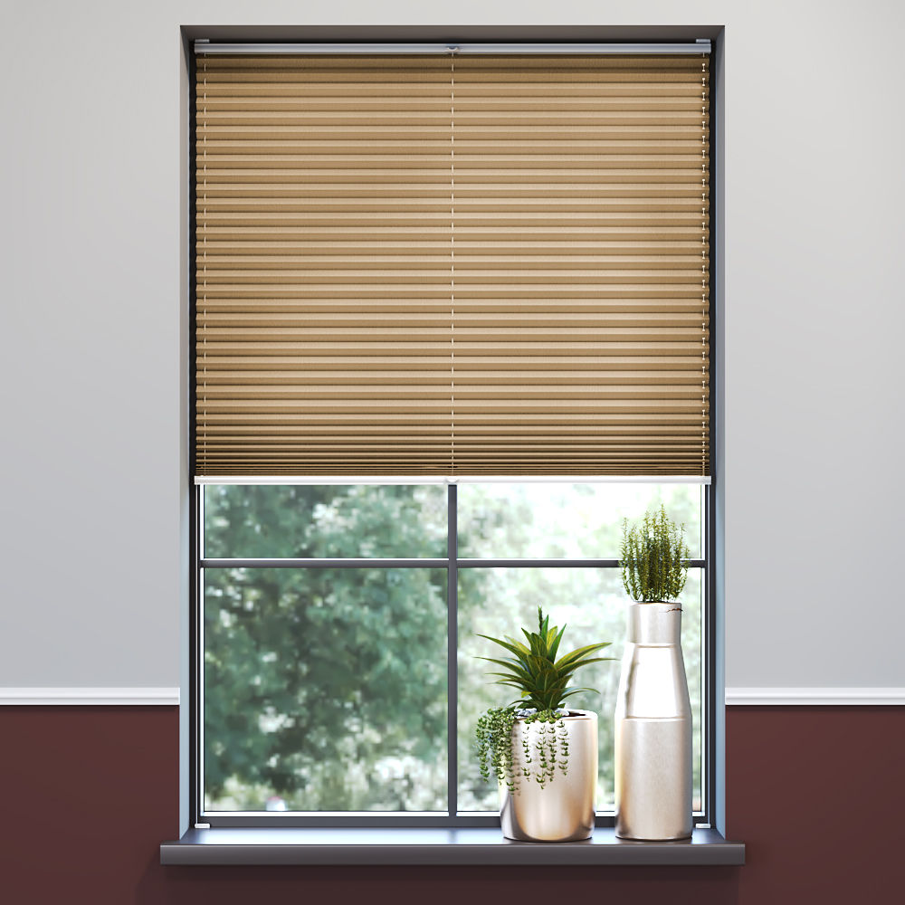 Darkening Premium Pleated Blind, Marisa Caramel