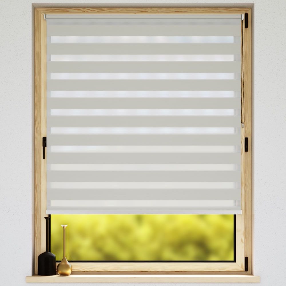 Darkening Premium Day and Night Blind, Sabetta White