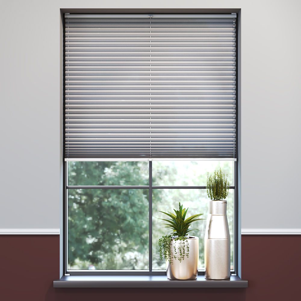 Darkening Premium Pleated Blind, Amalia Grey