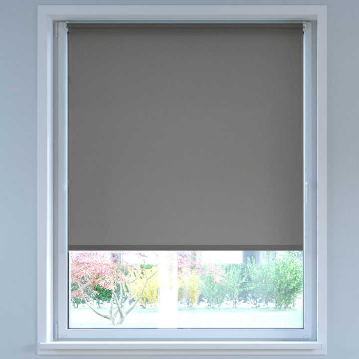 Darkening No Drill Roller Blind, Dark Grey