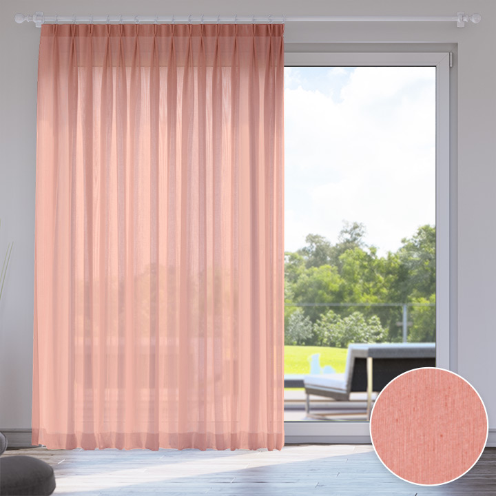 Voile Easy Curtain, Living Coral