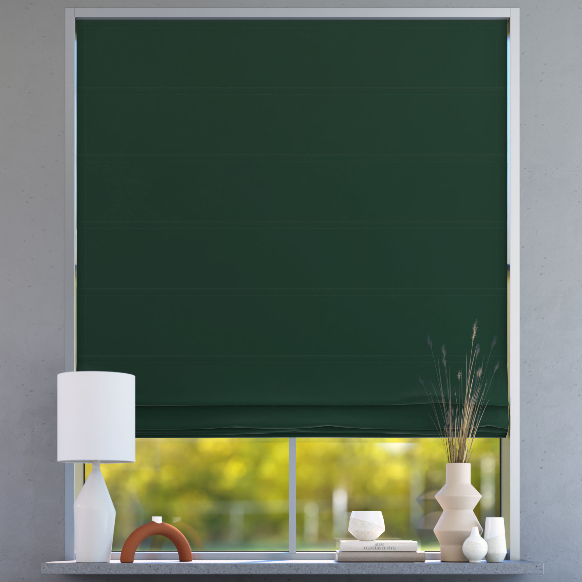 Darkening Premium Roman Blind, Emerald