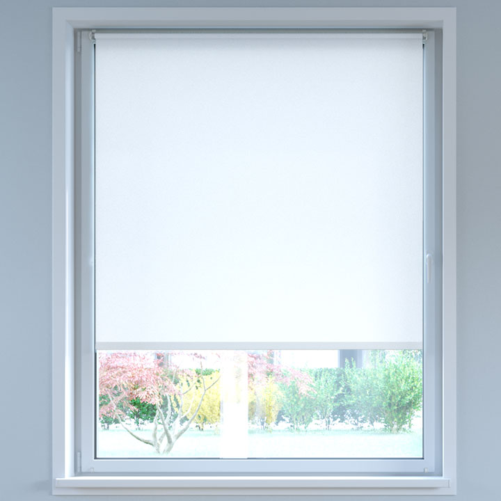 Darkening No Drill Roller Blind, White