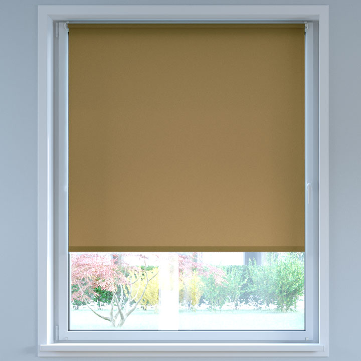 Darkening No Drill Roller Blind, Siena Brown