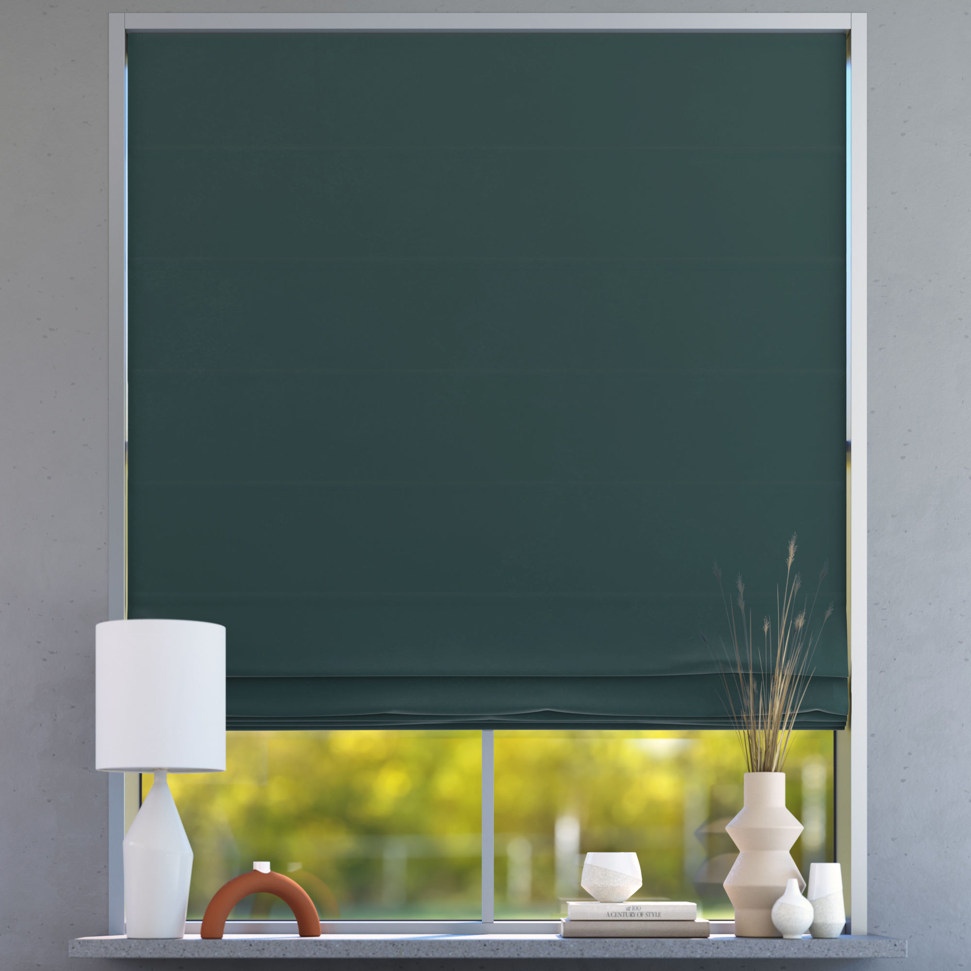 Darkening Premium Roman Blind, Lagoon