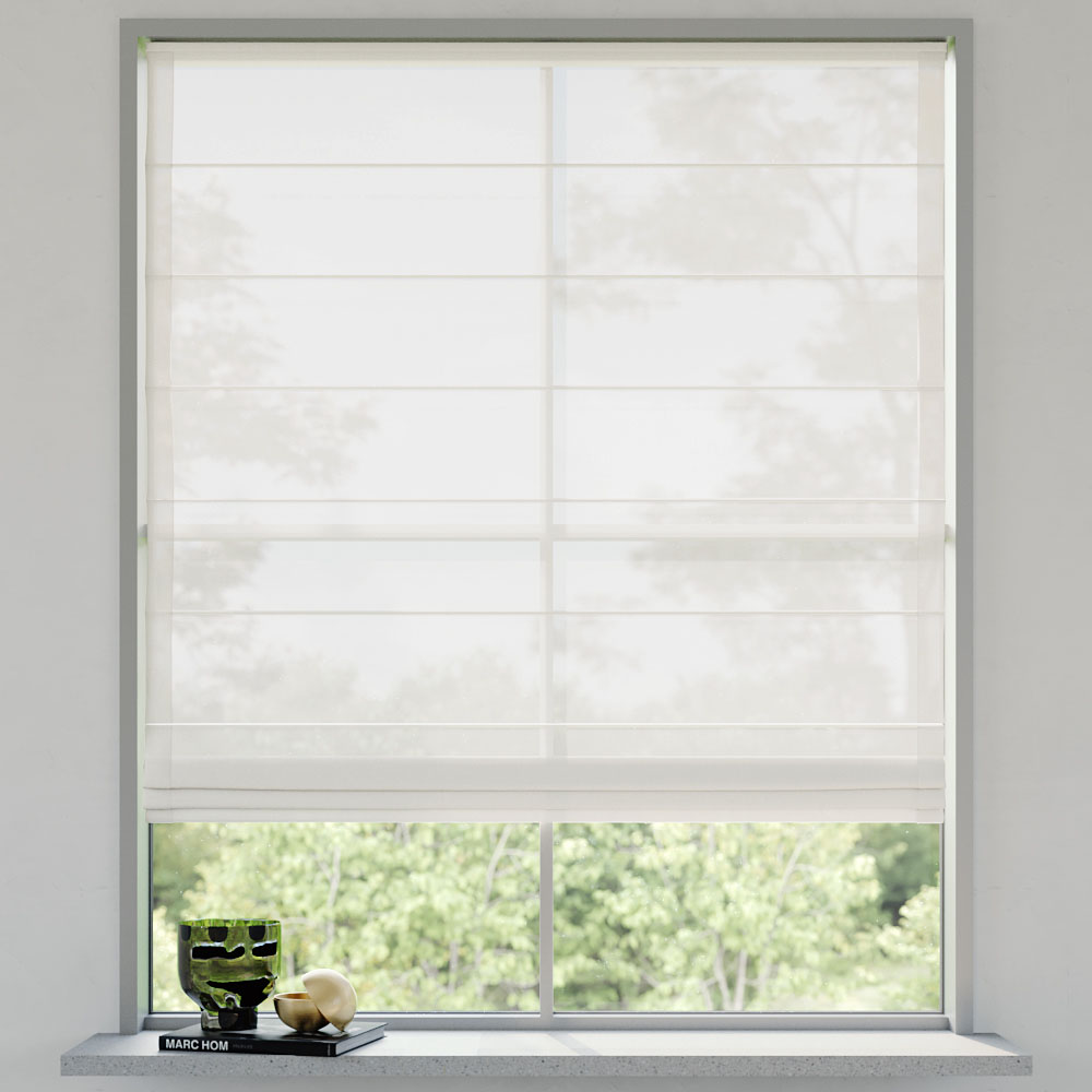 Transparent Easy Roman Blind, Coconut