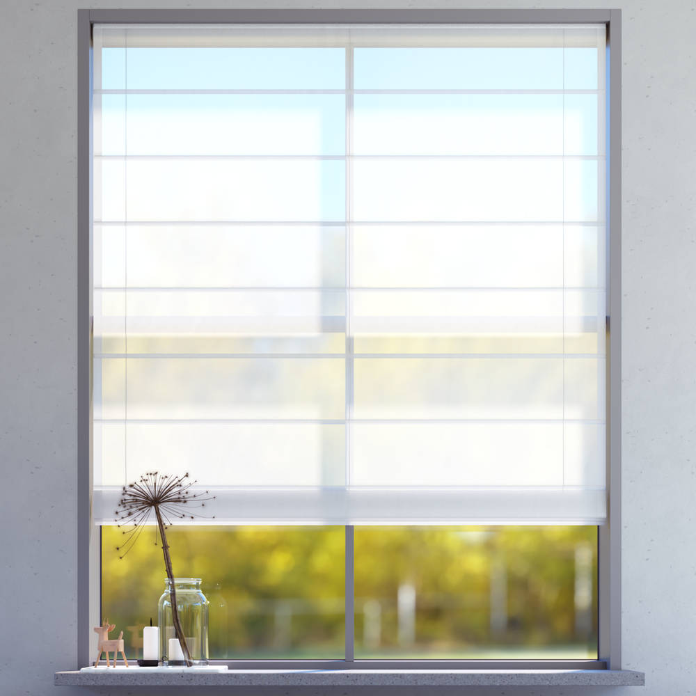 Transparent Roman Blind, Frosty White