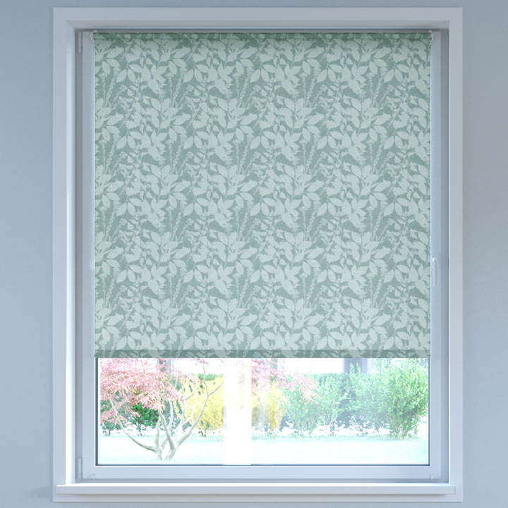 Darkening Digital Print No Drill Roller Blind, Leaves