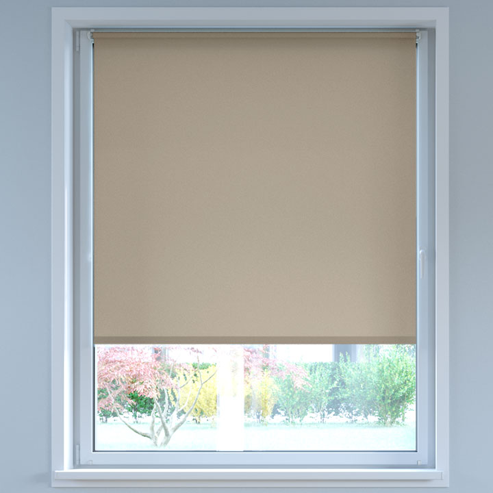 Darkening No Drill Roller Blind, Light Beige