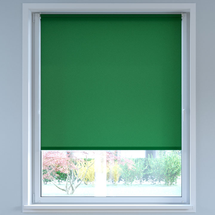 Darkening No Drill Roller Blind, Dark green