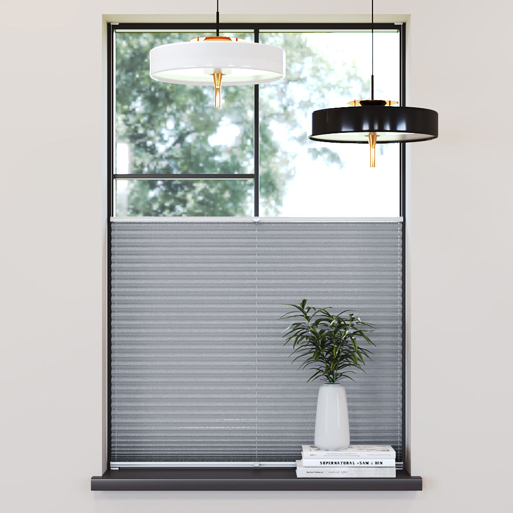 Darkening Premium Pleated Blind, Tine Grey