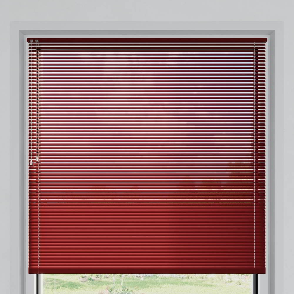 25mm slat Venetian Blind, Burgundy Matt