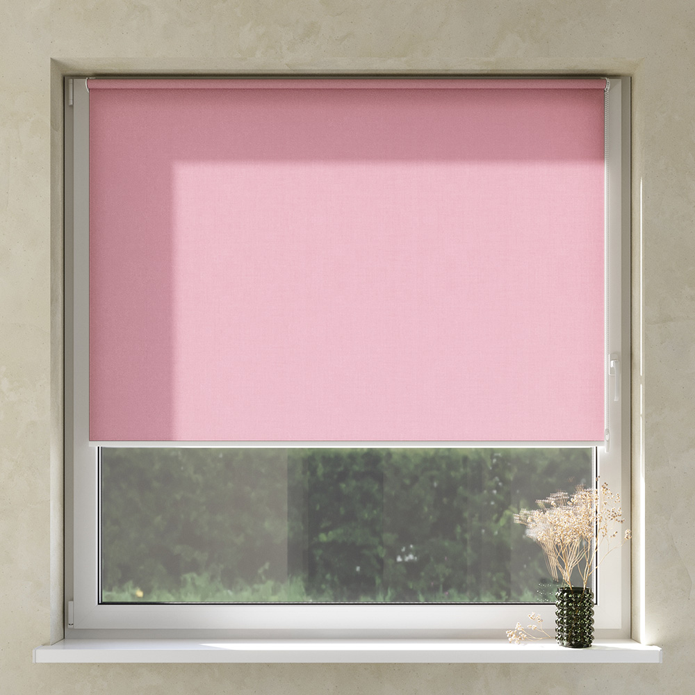 Darkening No Drill Premium Roller Blind, Tea rose