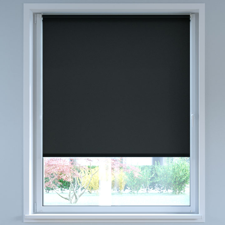 Darkening No Drill Roller Blind, Black