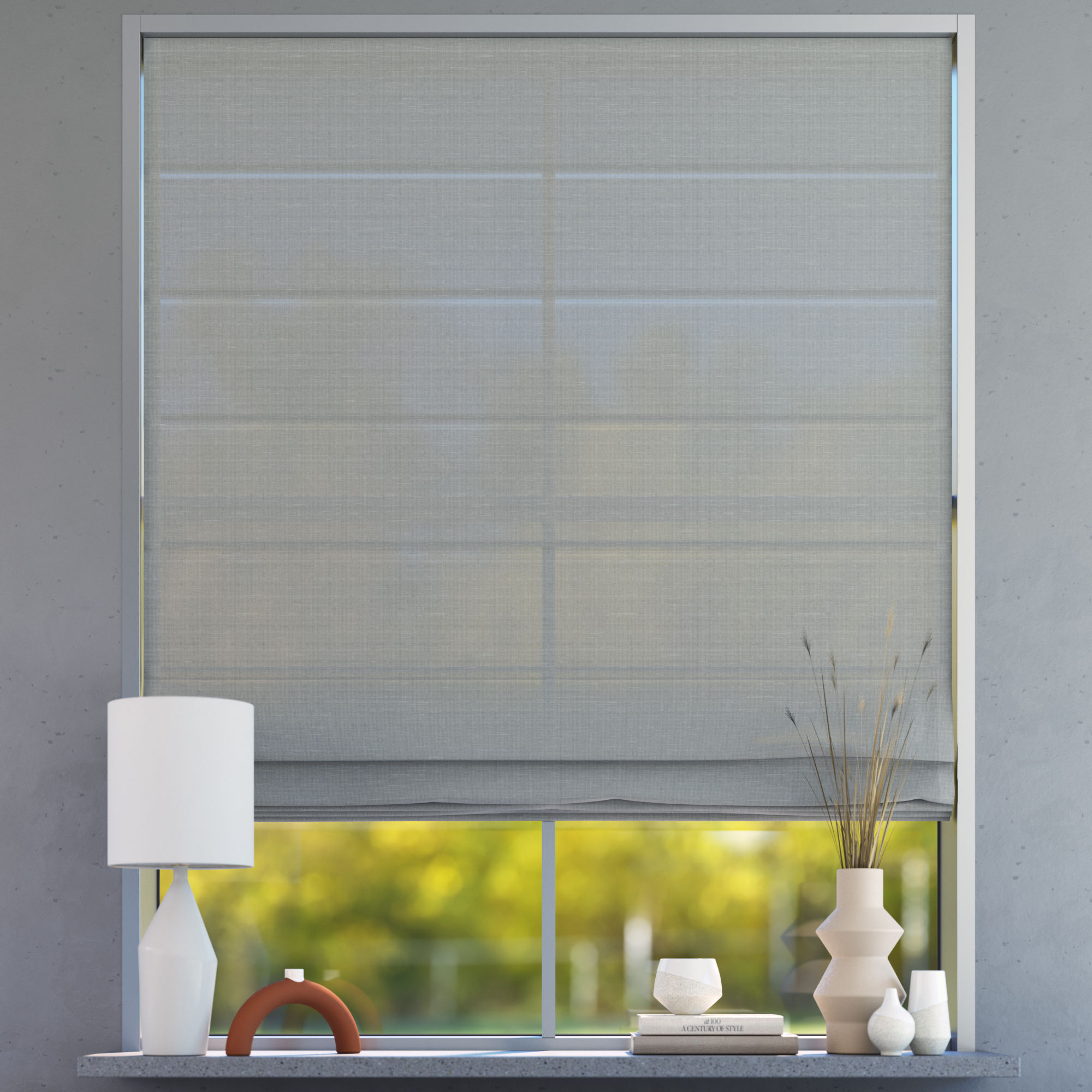 Transparent Premium Roman Blind, Grey tide