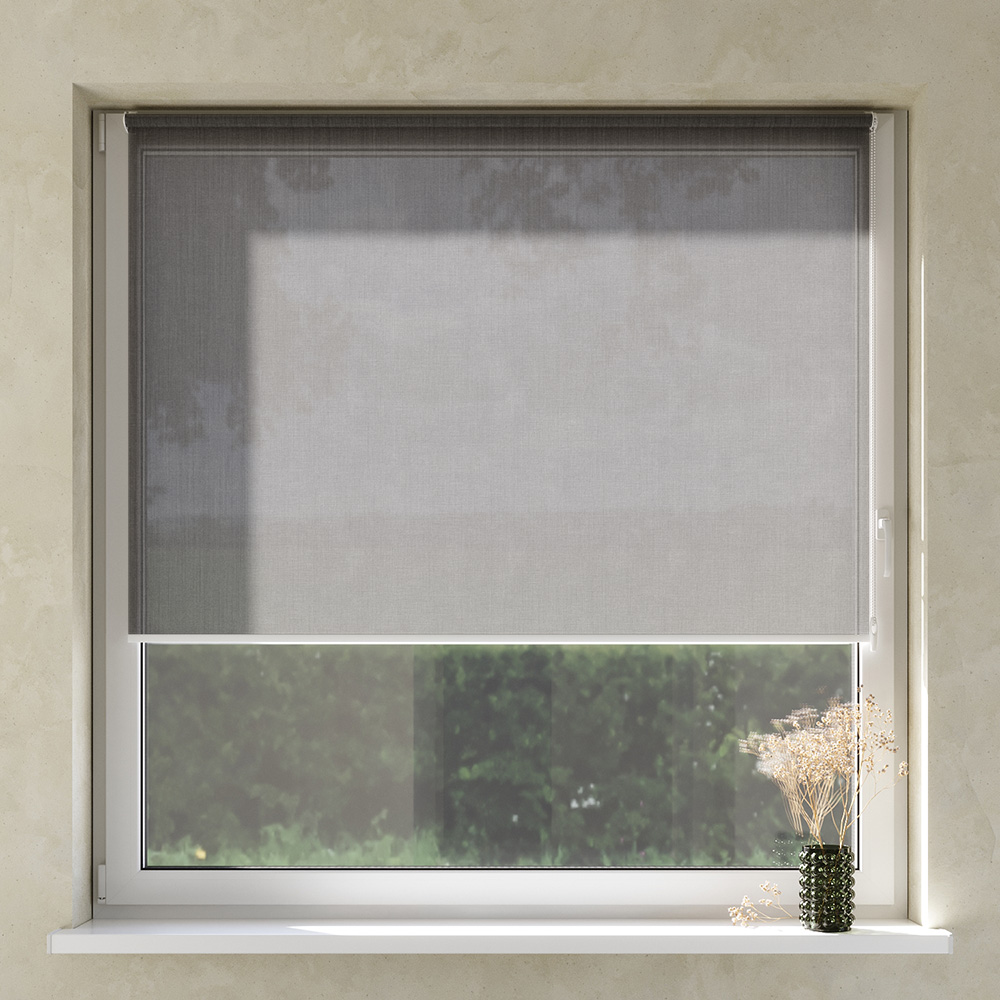 Transparent No Drill Premium Roller Blind, Mist