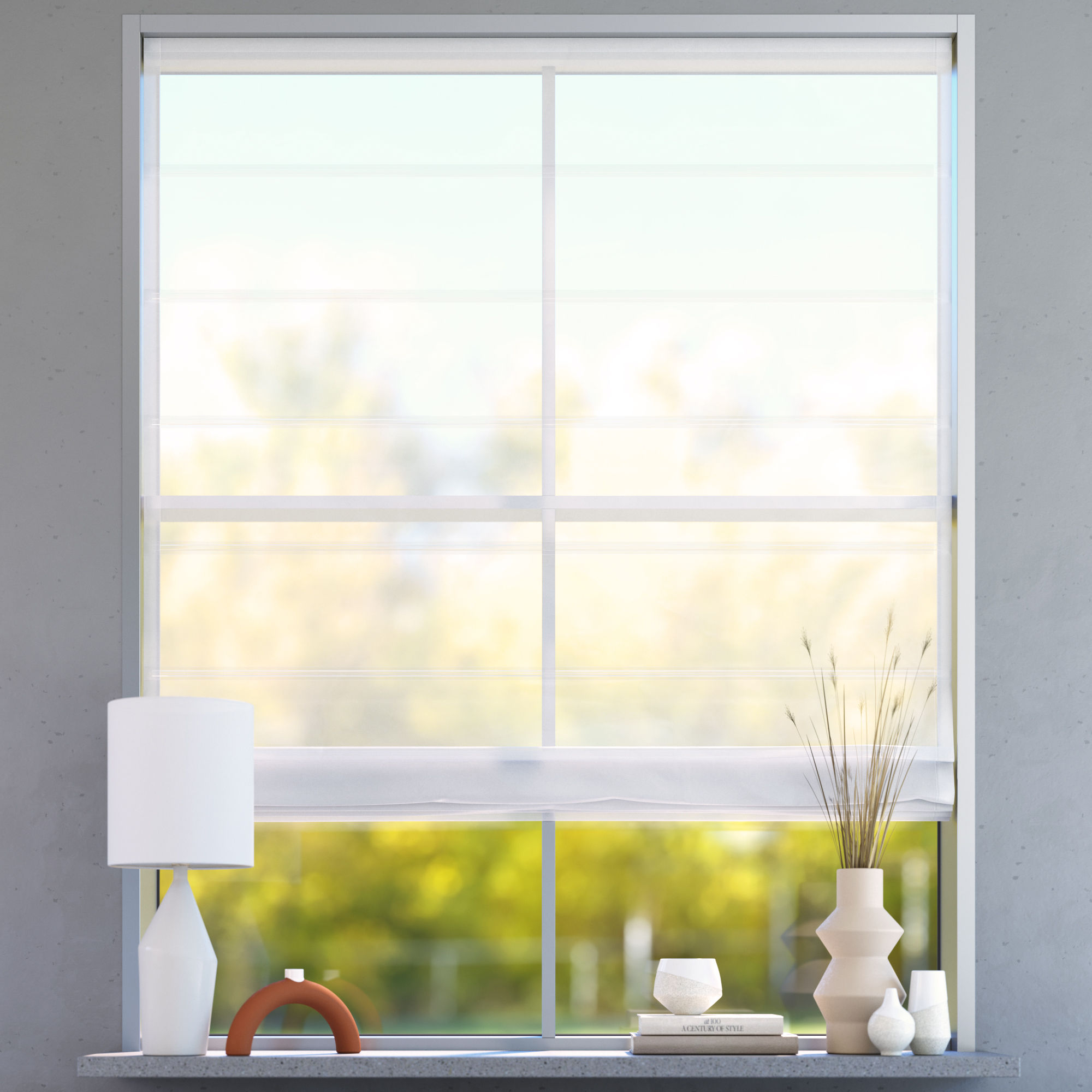 Transparent Premium Roman Blind, Glacier