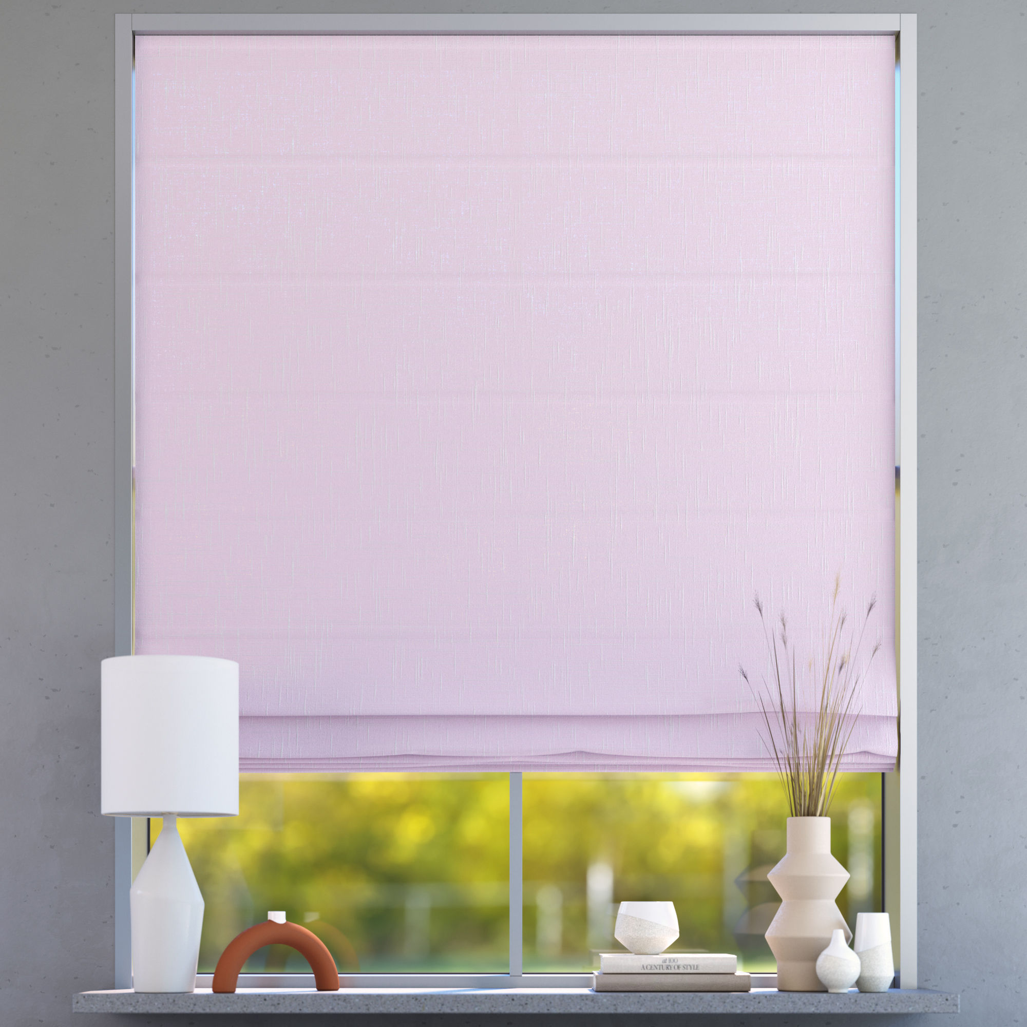 Darkening Premium Roman Blind, Powdery Heather