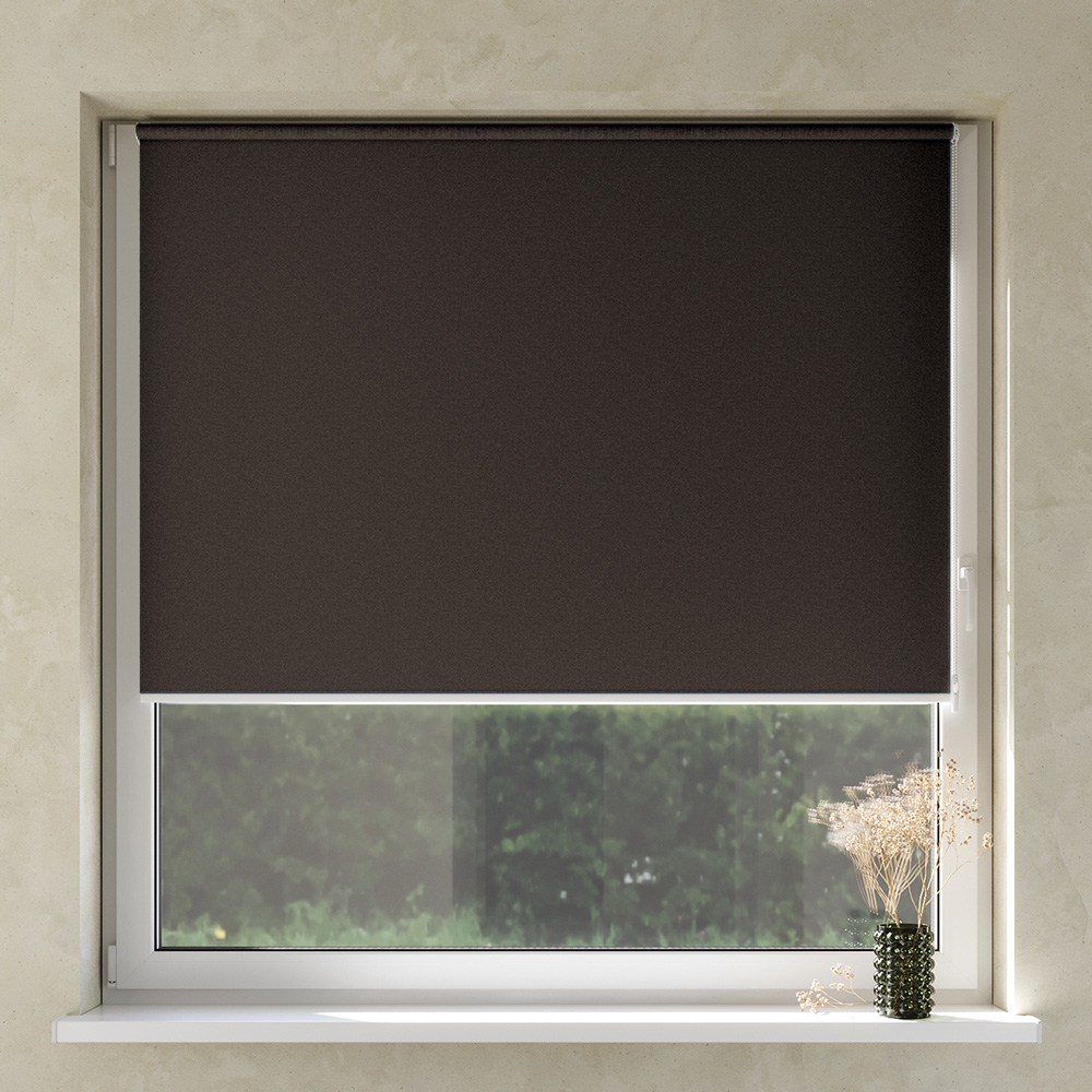 Blackout No Drill Premium Roller Blind, Dark chocolate