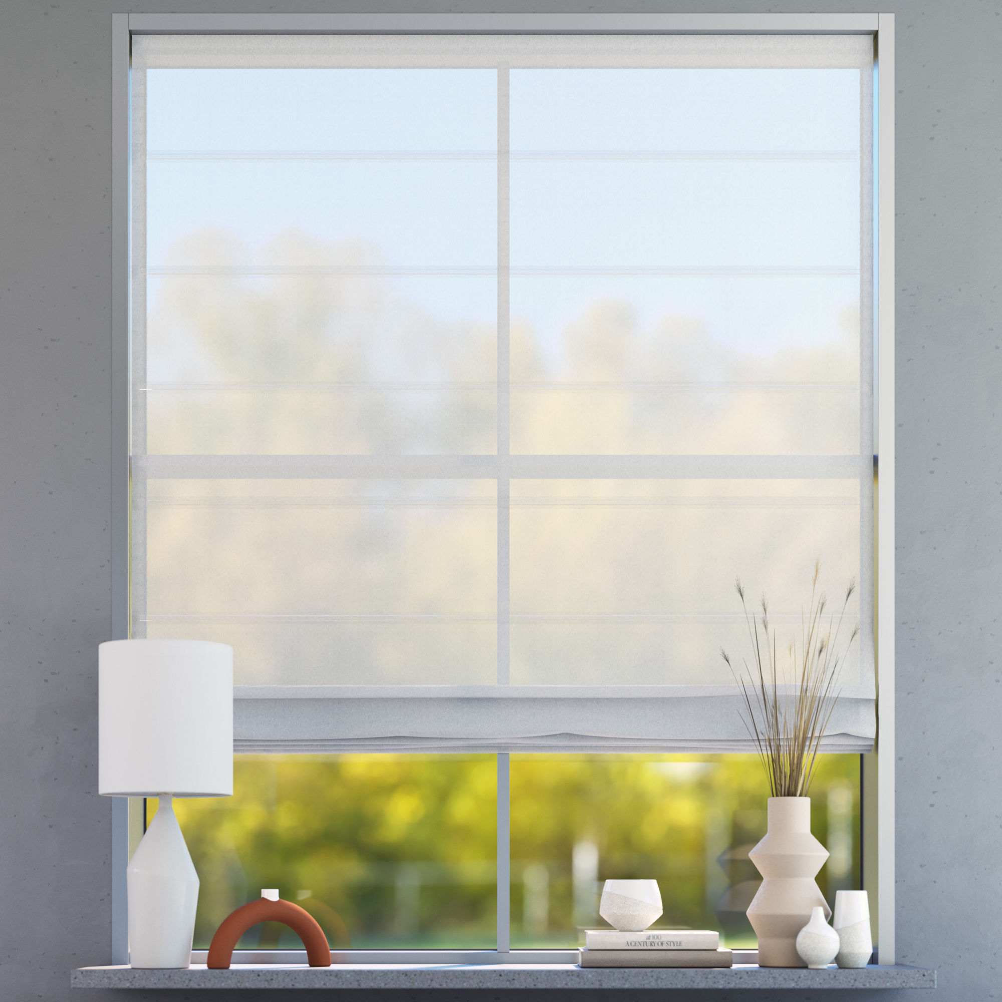 Transparent Premium Roman Blind, Rocky fjord