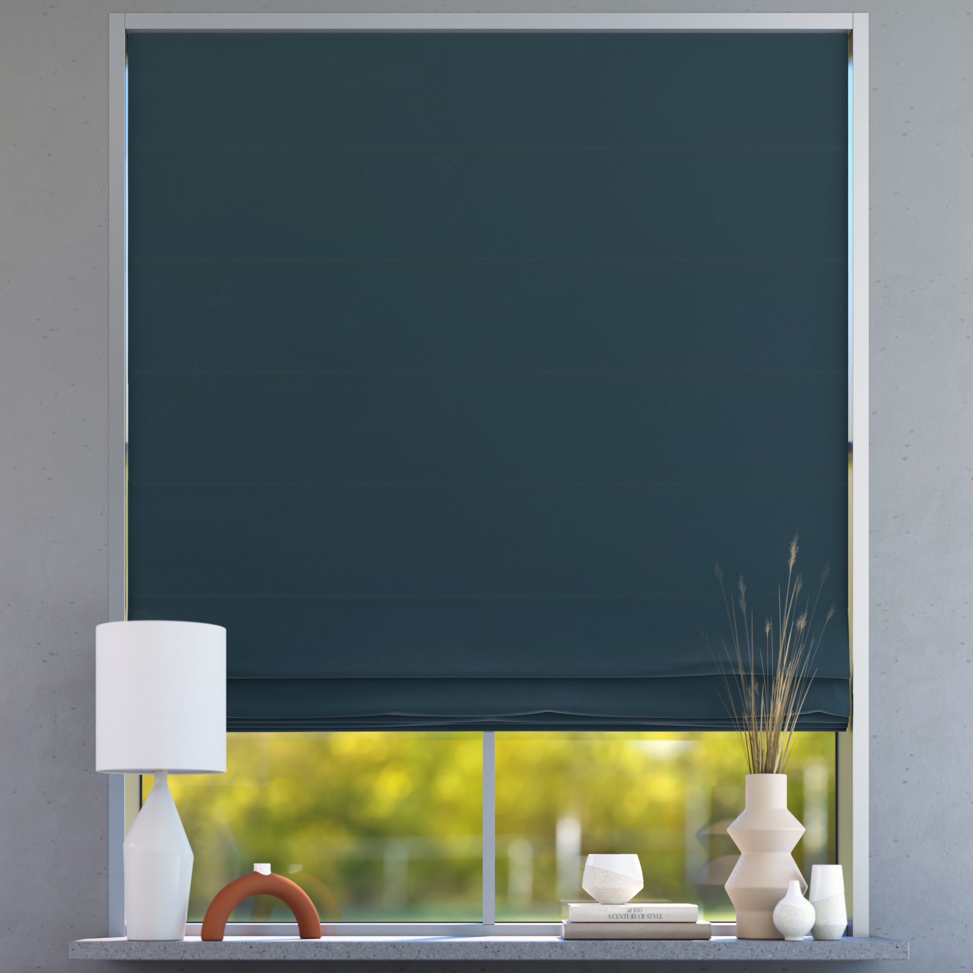 Darkening Premium Roman Blind, Royal Blue