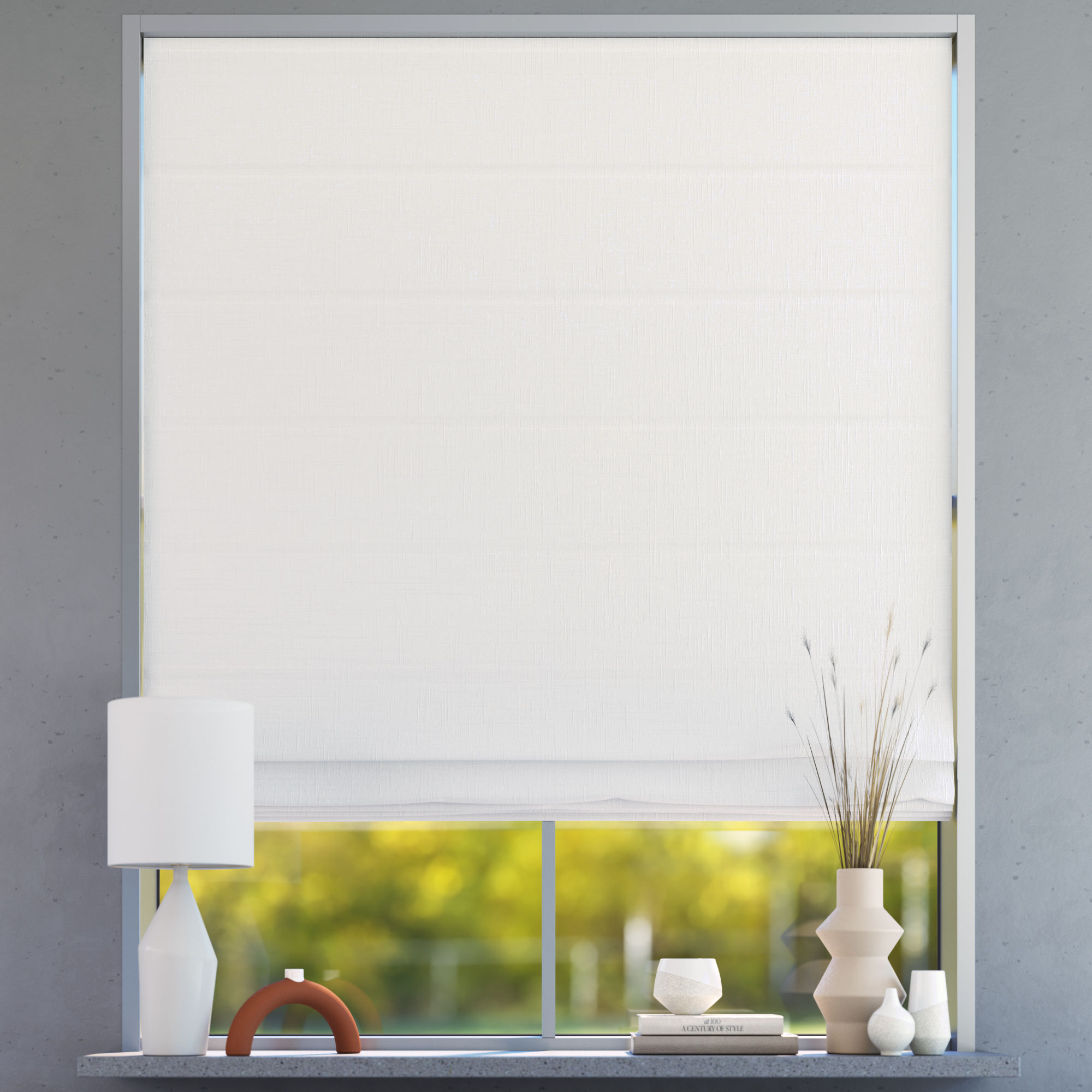 Darkening Premium Roman Blind, Off White