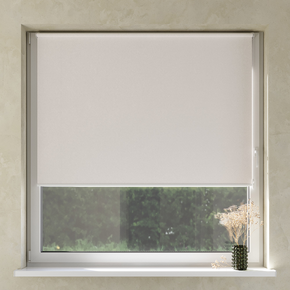 Blackout No Drill Premium Roller Blind, Whipped cream
