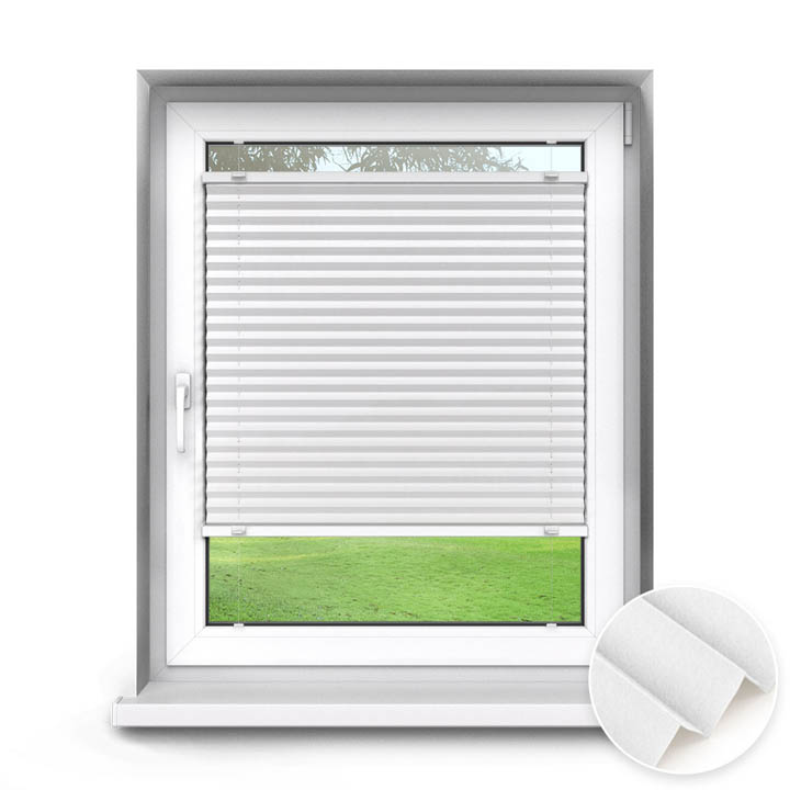  Trimmed to size Standard Pleated Blind, Sumire White 